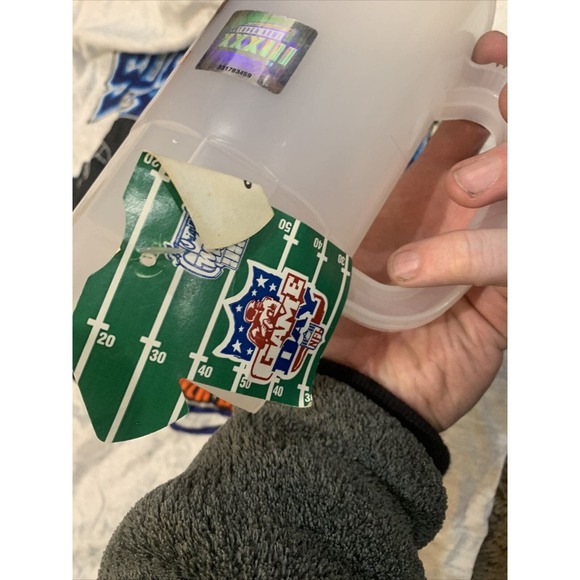 Super Bowl Tee Shirt Cup Set XXXIII 33 Atlanta Falcons Denver Broncos NOS New - Picture 5 of 7